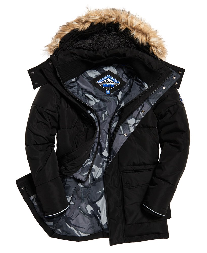mens SD Expedition Parka Jacket in Black | Superdry UK