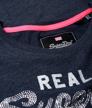 T-shirt met Vintage logo en glittersteentjes Image 6