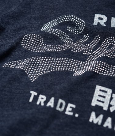 T-shirt met Vintage logo en glittersteentjes Image 7