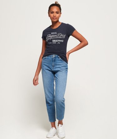 T-shirt met Vintage logo en glittersteentjes Image 3