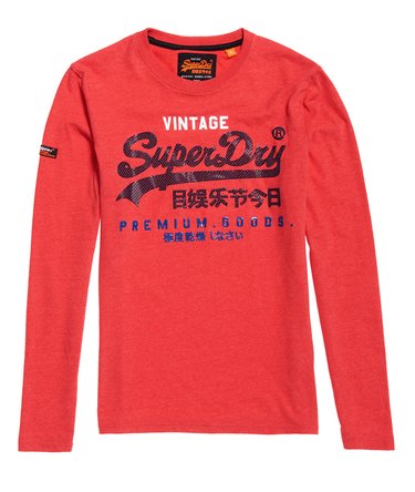 T-shirt ze wzorzystym logo i długim rękawem Premium Goods Image 2