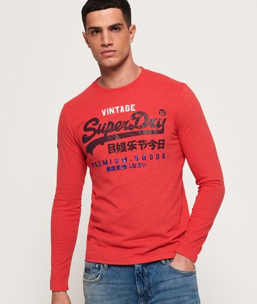 T-shirt ze wzorzystym logo i długim rękawem Premium Goods Image 1