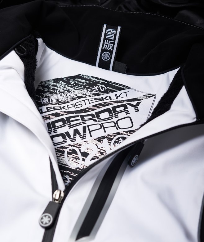 womens Sleek Piste Ski Jacket in WHITE Superdry UK