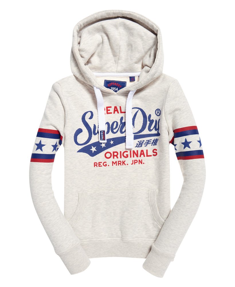 Dames Real Originals Airtex hoodie in oatmeal marl | Superdry NL