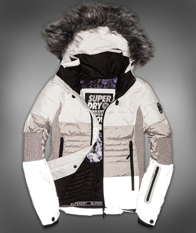 Womens Jackets Superdry Snow Cat Ski Down Jacket Waste Management