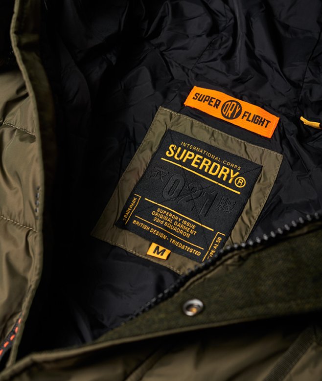 mens Chinook Parka Jacket in KHAKI Superdry UK
