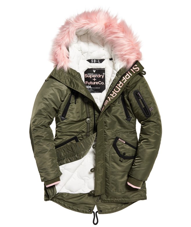 Medical Devices Superdry Sdl Parka Womens SD-L Parka Coat In ARMY