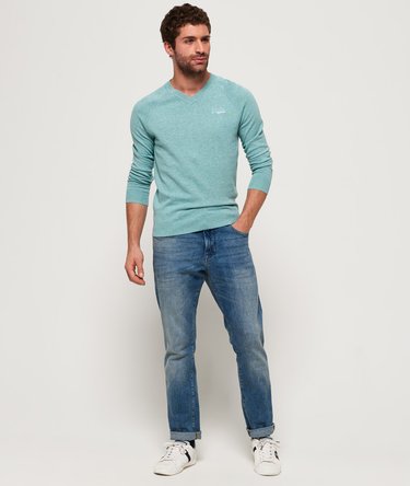 Orange Label Cotton Vee Neck Jumper Image 3