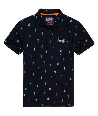 City Jersey-Polohemd mit durchgehendem Print und Tasche Image 2