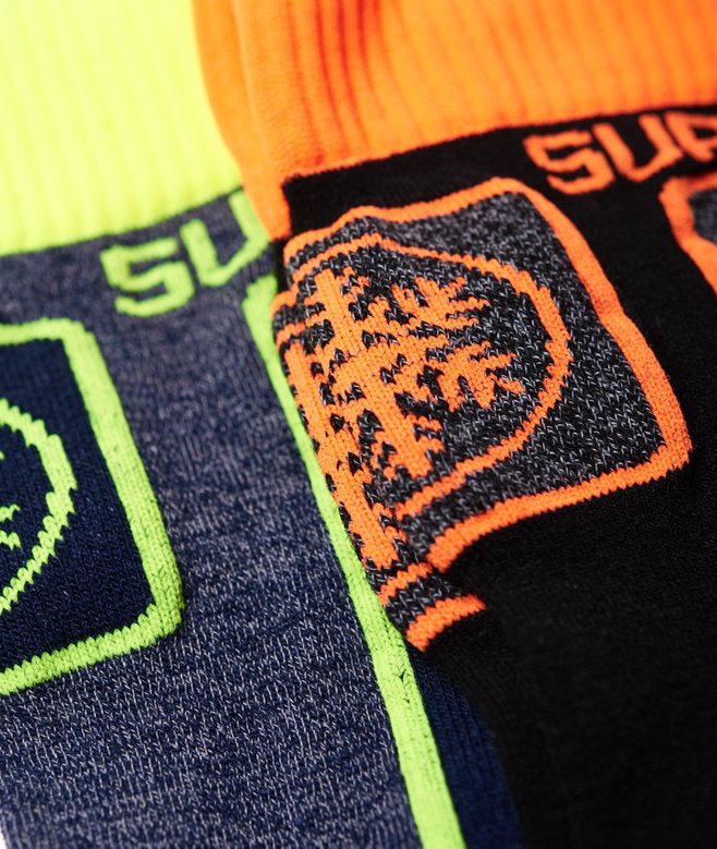Chaussettes De Ski Homme En Laine Mérinos 40% - Lot De 2 Paires - Couleurs Assorties (noir, Noir-bleu/vert) - Pour Sports D'hiver Et Outdoor