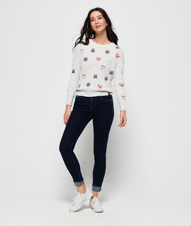 Layla Embroidered Ribbed Crew Jumper Image 3