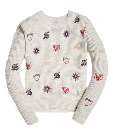 Layla Embroidered Ribbed Crew Jumper Image 2