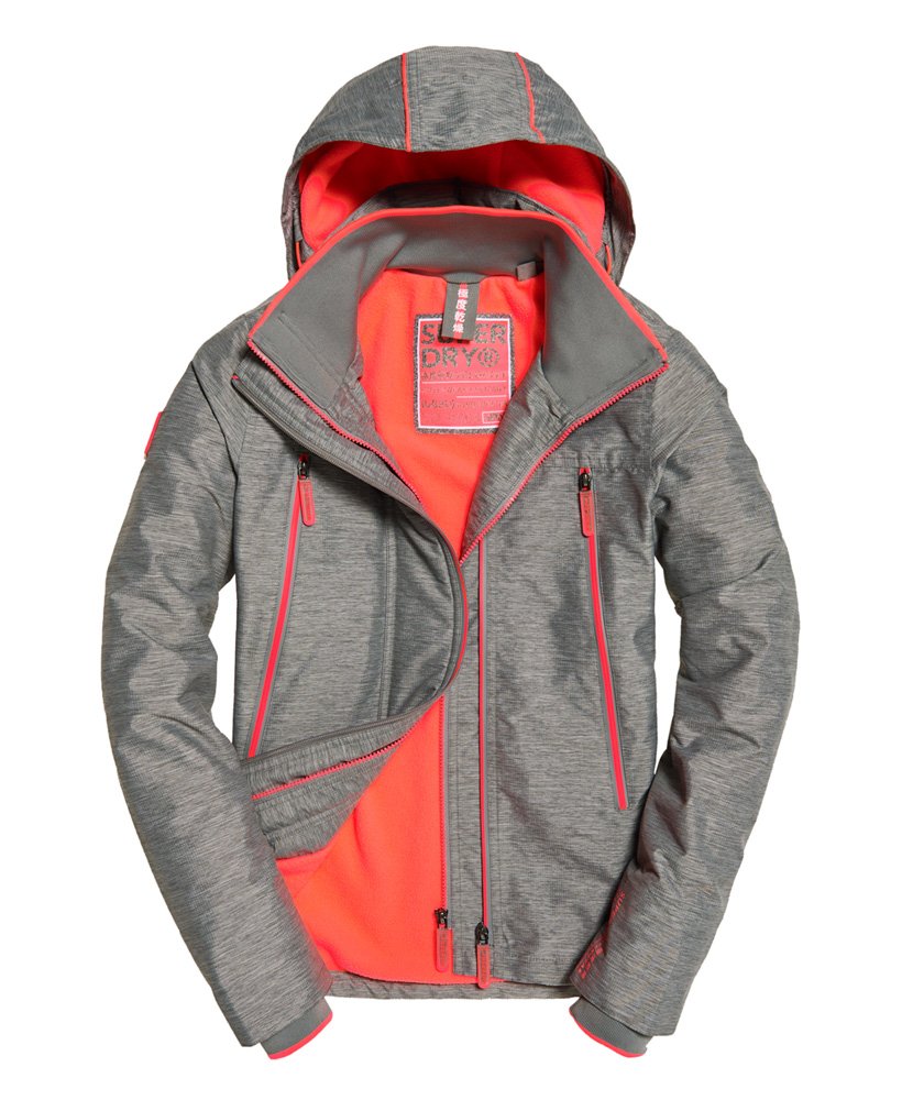 womens Pop Zip Velocity SD-Windcheater Jacket in Light Grey Mega Grit/Shock  Coral | Superdry UK