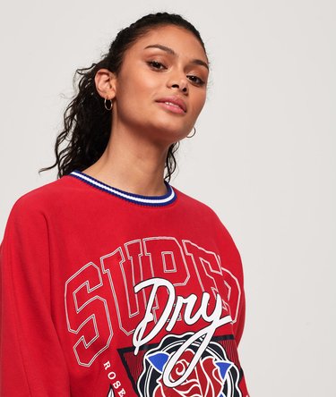 Vee Varsity Oversized Crew Jumper Image 5
