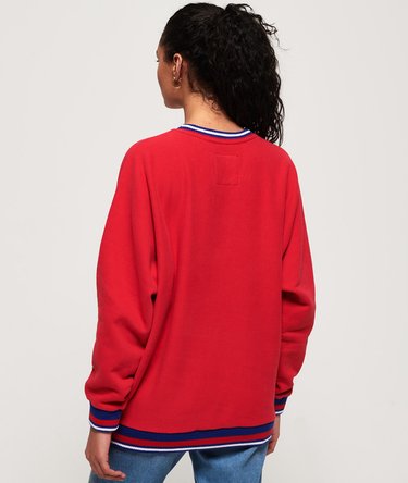 Vee Varsity Oversized Crew Jumper Image 4