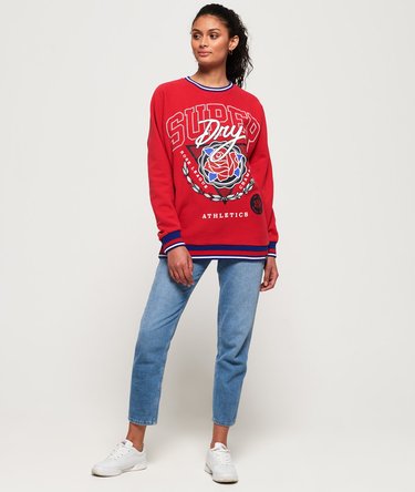 Vee Varsity Oversized Crew Jumper Image 3
