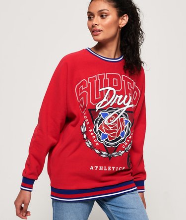 Vee Varsity Oversized Crew Jumper Image 1