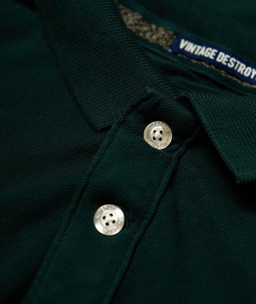 Vintage Destroyed Pique Polo Shirt Image 6
