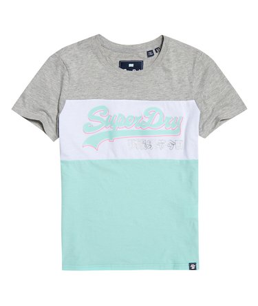 T-shirt a blocchi di colore con logo vintage Image 2