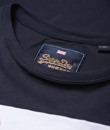 T-shirt a blocchi di colore con logo vintage Image 7