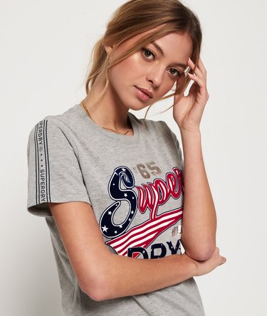 T-shirt effetto floccato American Script Image 5