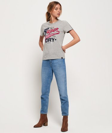 T-shirt effetto floccato American Script Image 3