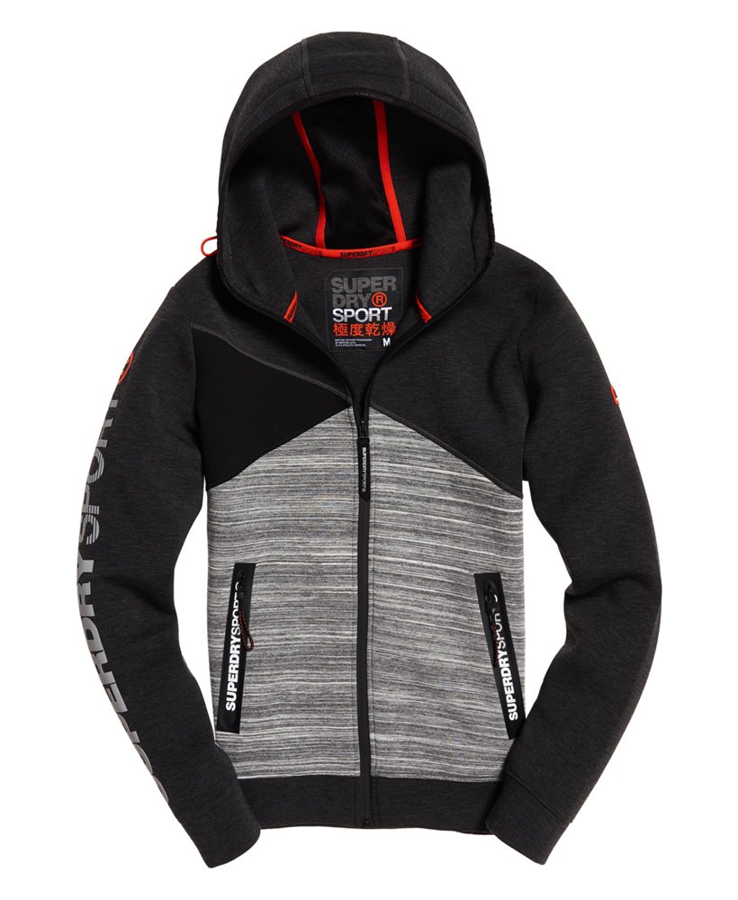 mens Gym Tech Spliced Zip Hoodie in Carbon/Black | Superdry CA-EN