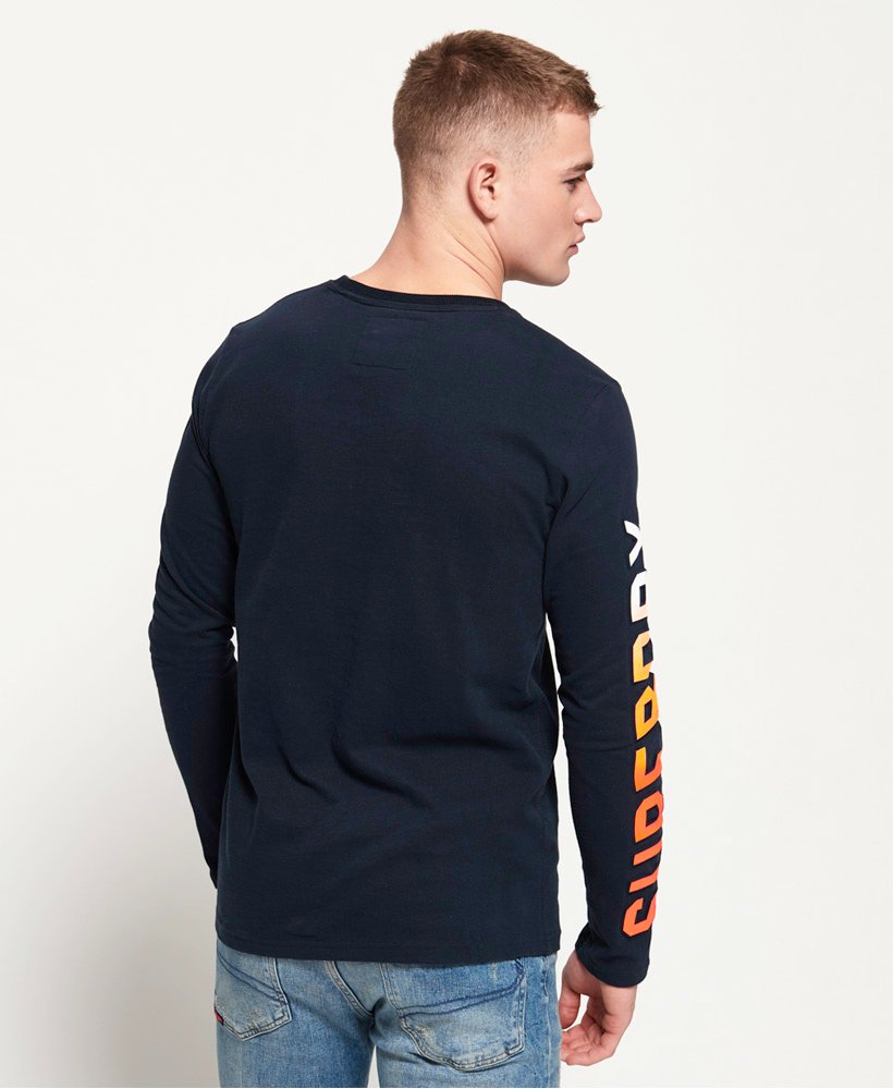 mens Vintage Logo Authentic Fade Long Sleeve T-Shirt in Eclipse