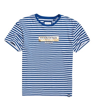 Portland Oversized T-Shirt mit Streifen und minimalem Logo Image 3