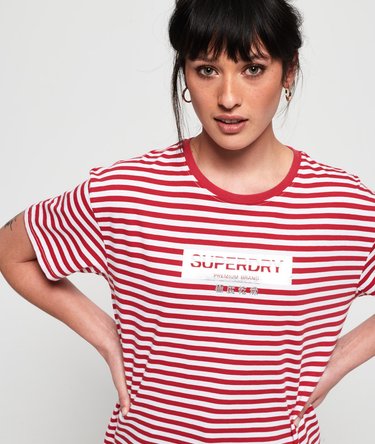 Minimal Logo Stripe Oversized Portland T-Shirt Image 5
