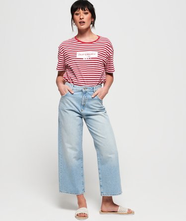 Minimal Logo Stripe Oversized Portland T-Shirt Image 2