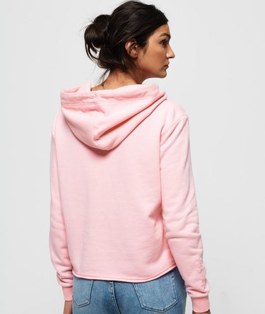 Vintage Logo Emboss College Crop Hoodie Image 4