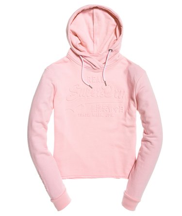 Vintage Logo Emboss College Crop Hoodie Image 2