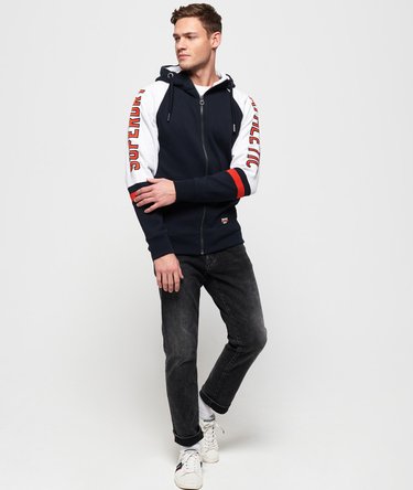 Applique Academy Raglan Contrast Zip Hoodie Image 3