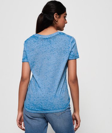 T-shirt à col V effet dévoré Image 4