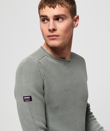 Garment Dyed L.A Textured Crew Jumper Image 5