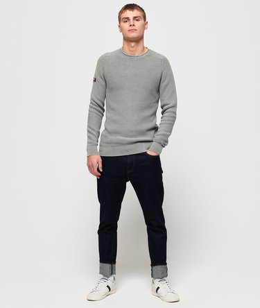 Garment Dyed L.A Textured Crew Jumper Image 3