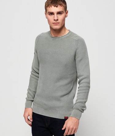 Garment Dyed L.A Textured Crew Jumper Image 1