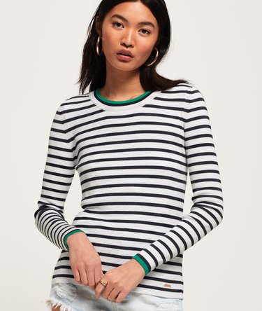 Kasey Tipped Ribbed Crew Knit Image 1