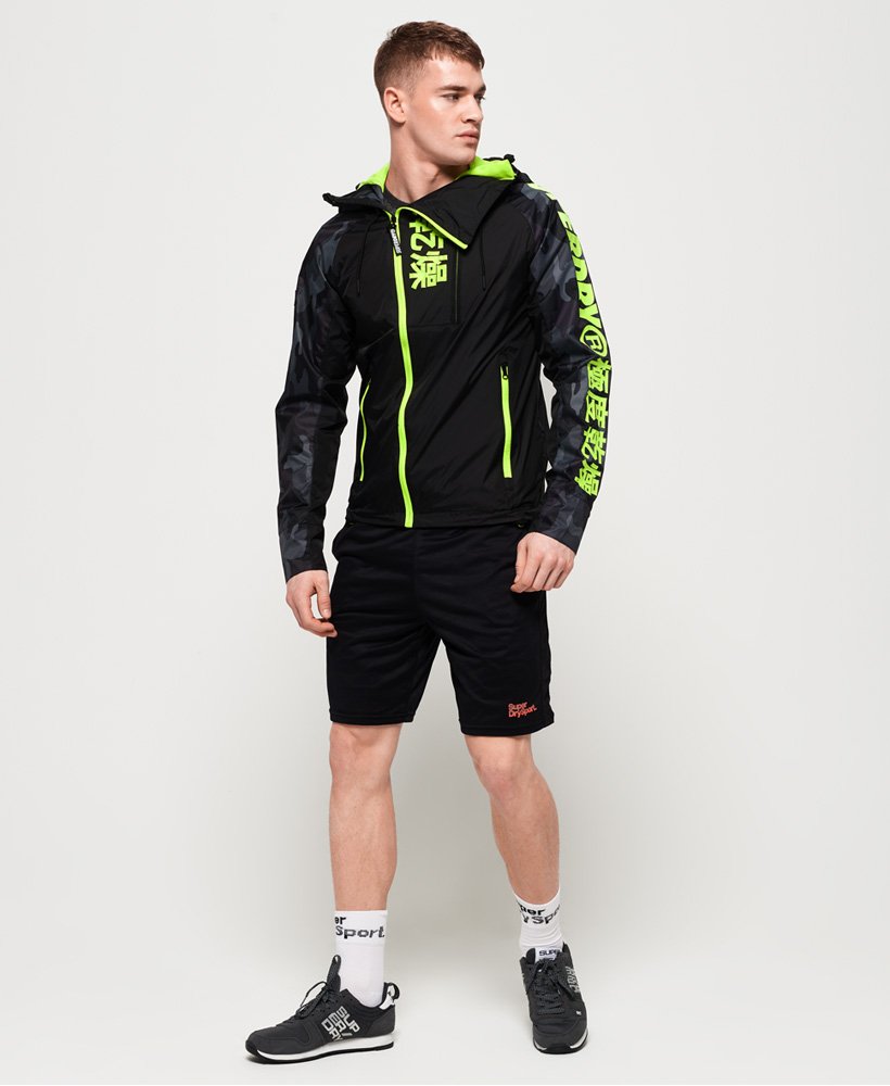 mens Japan Edition Cagoule in Black Camo/Reflex Yellow | Superdry