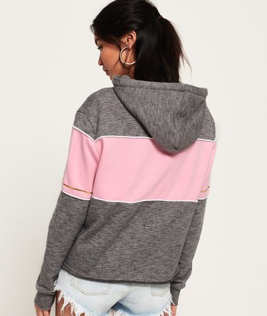 Premium Luxe Colour Block College Crop Hoodie Image 4