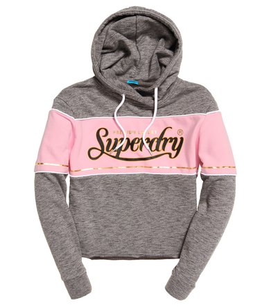 Premium Luxe Colour Block College Crop Hoodie Image 2