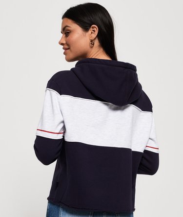 Felpa corta con cappuccio Premium Luxe Colour Block College Image 4