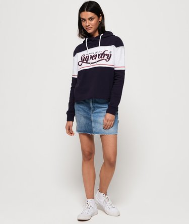 Felpa corta con cappuccio Premium Luxe Colour Block College Image 3