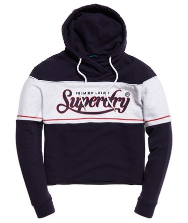 Felpa corta con cappuccio Premium Luxe Colour Block College Image 2