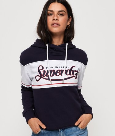 Felpa corta con cappuccio Premium Luxe Colour Block College Image 1