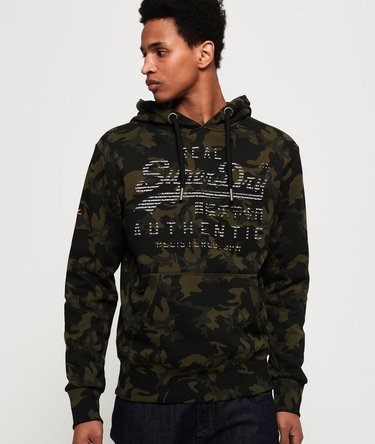 Sweat à capuche camouflage avec logo vintage Authentic Image 1