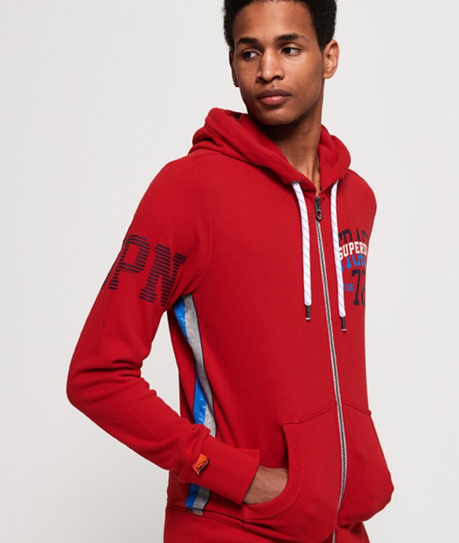 Leichte Track Superdry Kapuzenjacke Herren Rot *SUPERDRY CASUAL