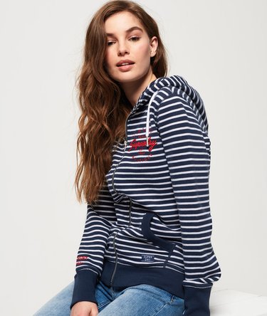 Sudadera ligera con capucha, cremallera y aplicación decorativa Image 5