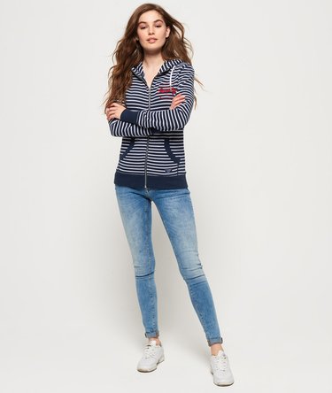 Sudadera ligera con capucha, cremallera y aplicación decorativa Image 3